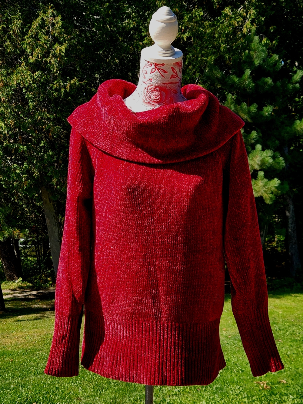 White House Black Market Crimson Cowl Neck Sweater
